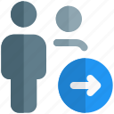 arrow, direction, multiple user, left