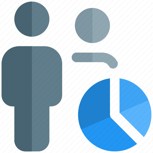Multiple user, pie chart, statistics, graph icon - Download on Iconfinder