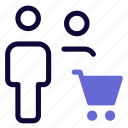 cart, trolley, shopping, multiple user