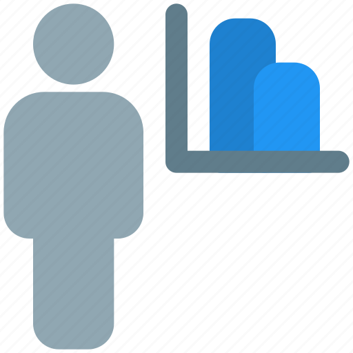 Statistic, full, body, bar diagram, single user icon - Download on Iconfinder