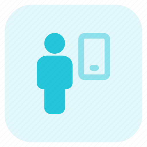 Smartphone, full, body, single user, mobile icon - Download on Iconfinder