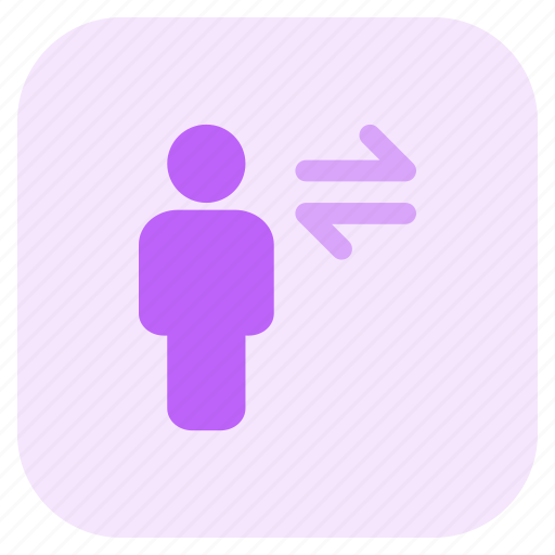 Transfer, full, body, single user, arrows icon - Download on Iconfinder