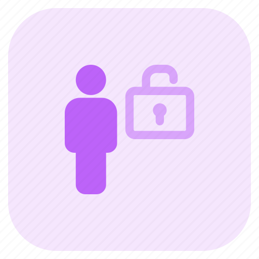 Unlocked, full, body, padlock, single user icon - Download on Iconfinder