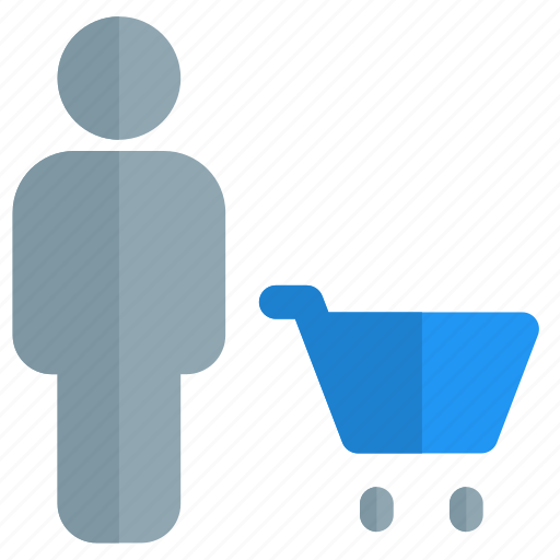 Cart, single user, trolley, full body icon - Download on Iconfinder