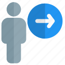 direction, single user, arrow, right
