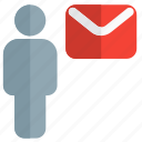 mail, single user, envelope, email