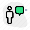 chat, single user, chat bubble, message