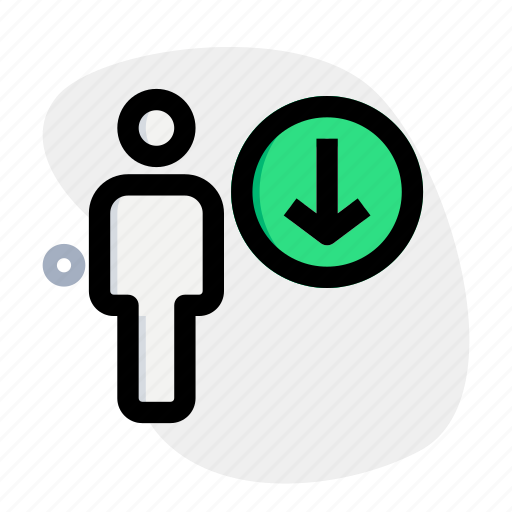 Download, arrow, down, single user icon - Download on Iconfinder