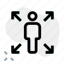 expand, arrow, single user, direction