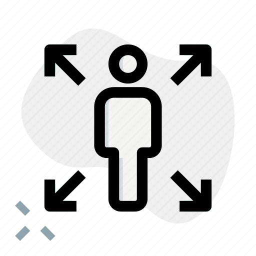 Expand, arrow, single user, direction icon - Download on Iconfinder