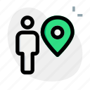 location, map, pin, single user