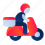 motorcycle, bike, package, parcel, courier, scooter, logistics, shipping, delivery 