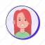 avatar, user, profile, woman, redhead, girl 