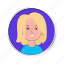 avatar, user, woman, blonde, profile 
