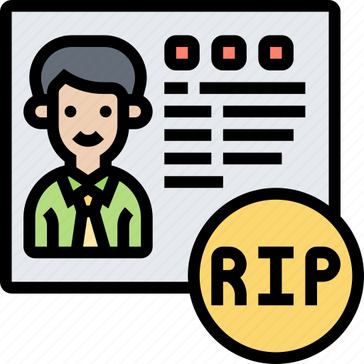 Identified, person, death, deceased, memorial icon - Download on Iconfinder