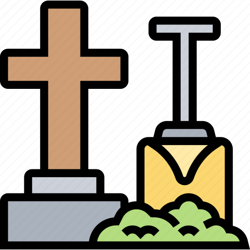 Shovel, burial, cemetery, grave, tomb icon - Download on Iconfinder