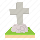 cartoon, cemetery, funeral, grave, stone, tomb, tombstone