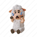 sheep crying, cry, crying, sad, sheep, goat, cute, animal, 3d mascot
