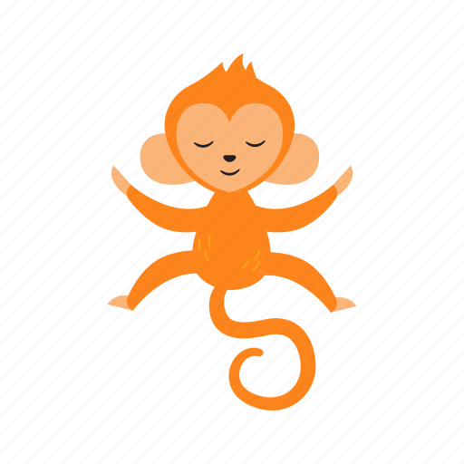 Monkey, flat, icon, funny, circus, character, entertainment icon - Download on Iconfinder