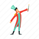 animal, trainer, flat, icon, funny, circus, character, entertainment, festival