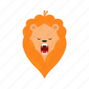 lion, animal, flat, icon, funny, circus, character, entertainment, festival