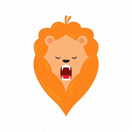 Lion, animal, flat, icon, funny, circus, character icon - Download on Iconfinder
