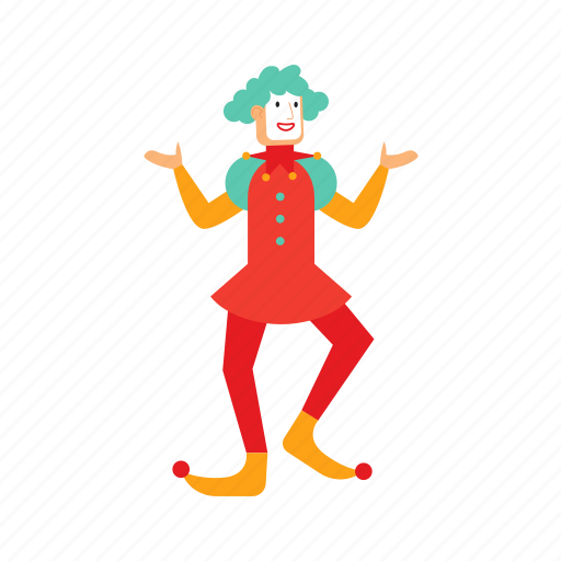 Clown, flat, icon, funny, circus, character, entertainment icon - Download on Iconfinder