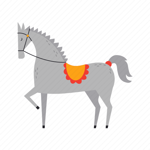 Horse, elegant, flat, icon, funny, circus, character icon - Download on Iconfinder
