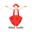 clown, flat, icon, funny, circus, character, entertainment, event, festival 