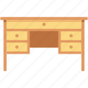 desk, drawer, furniture, study table, table