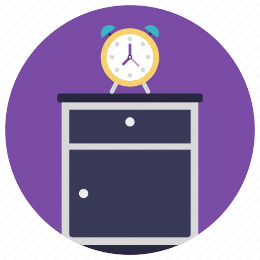 Alarm clock, bedside cabinet, bedside table, night table, nightstand icon - Download on Iconfinder