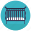 flat icon design of wooden crib for newborn baby 