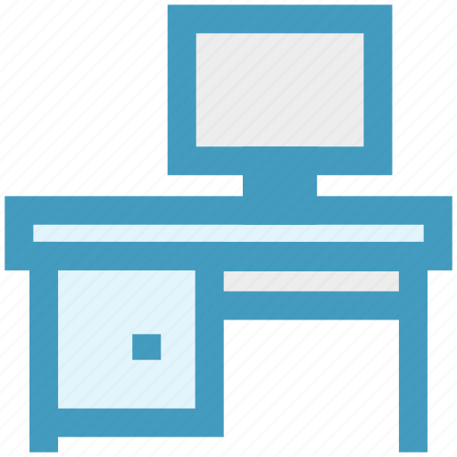 Computer, computer table, desk, office desk, office table, pc table, work icon - Download on Iconfinder
