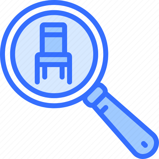 Chair, search, magnifier, furniture, interior, shop icon - Download on Iconfinder