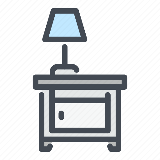 Bedside, furniture, interior, lamp, nightstand, table icon - Download on Iconfinder