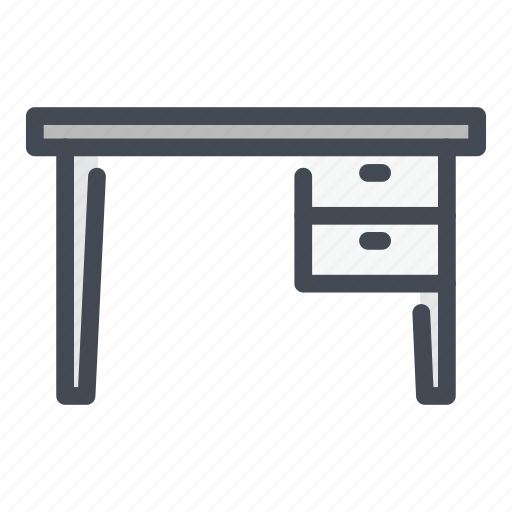 Desk, furniture, interior, office, table, work icon - Download on Iconfinder