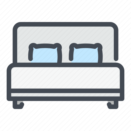 Bed, bedroom, furniture, interior, pillow, room, sleep icon - Download on Iconfinder