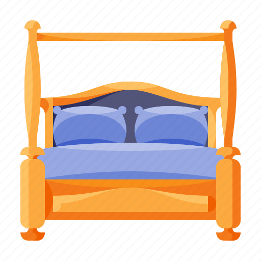 Bed, canopy, furniture, home, household, interior, with icon - Download on Iconfinder