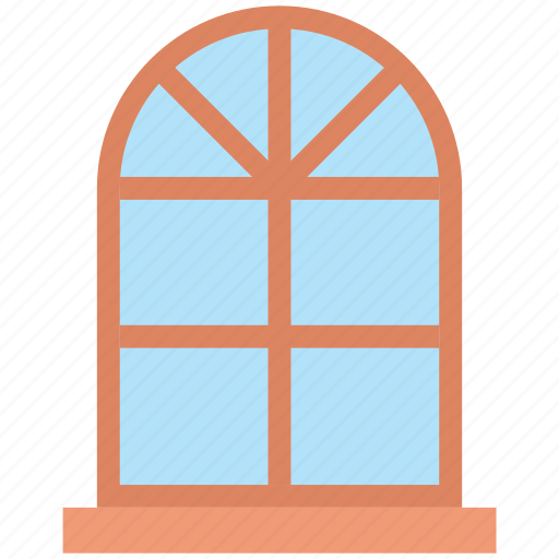 Estate, glass, interior, real, rounded, window icon - Download on Iconfinder
