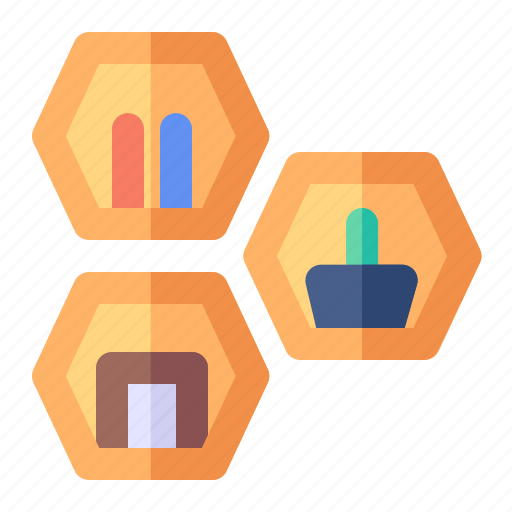 Hexagon, shelve, decoration, interior icon - Download on Iconfinder