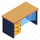office interior, drawer table, office table, office desk, table 