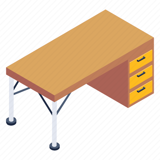 Interior, furniture, office table, desk, drawers table icon - Download on Iconfinder