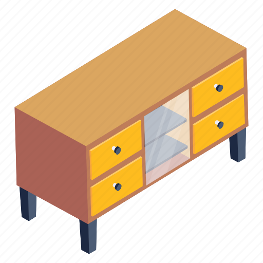 Modern sideboard, drawers, bureau, wooden cabinet, interior icon - Download on Iconfinder