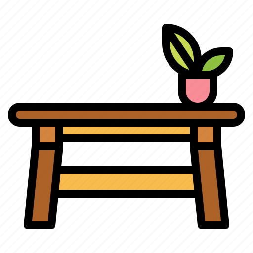 Bench, seat, furniture, chair, table icon - Download on Iconfinder