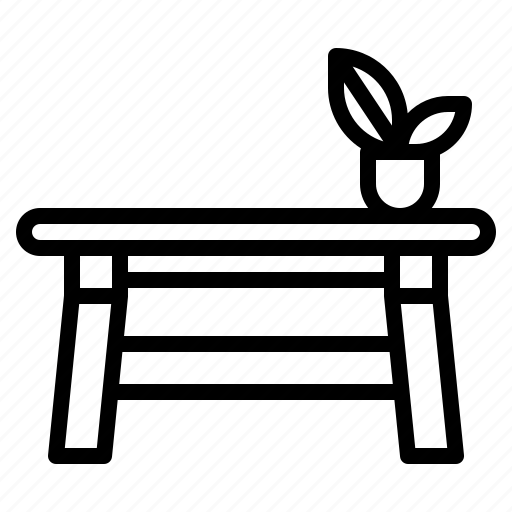 Bench, seat, furniture, chair, table icon - Download on Iconfinder