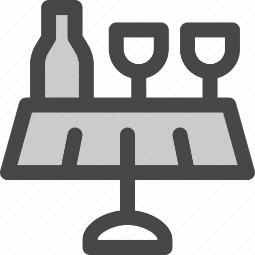 Bottle, dinner, glasses, restaurant, serving, table, wine icon - Download on Iconfinder