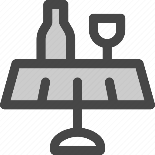 Bottle, glass, meal, restaurant, serving, table, wine icon - Download on Iconfinder