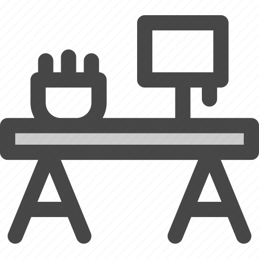 Desk, lamp, office, plant, study, table, work icon - Download on Iconfinder