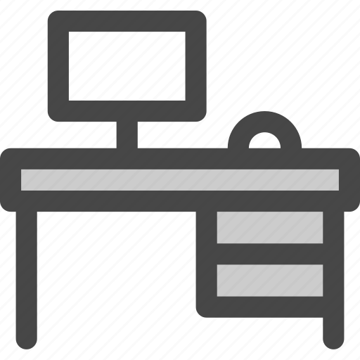 Computer, desk, mouse, screen, study, table icon - Download on Iconfinder