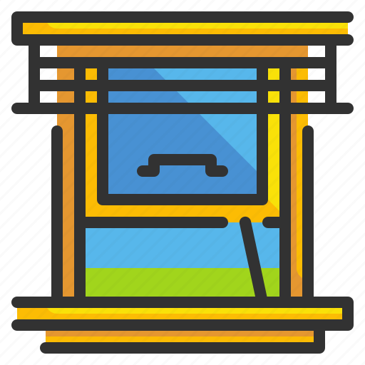 Furniture, household, interior, mirror, open, window icon - Download on Iconfinder
